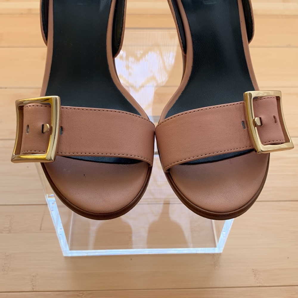 ๐ค๐ค Tibi Ilana Leather Stiletto Sandals - Sz 35.5 - Neutral Heel ๐ค๐ค - Picture 7 of 15